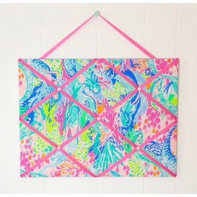 New Memo board made with Lilly Pulitzer PB New Mermaid Cove fabric   292495847860